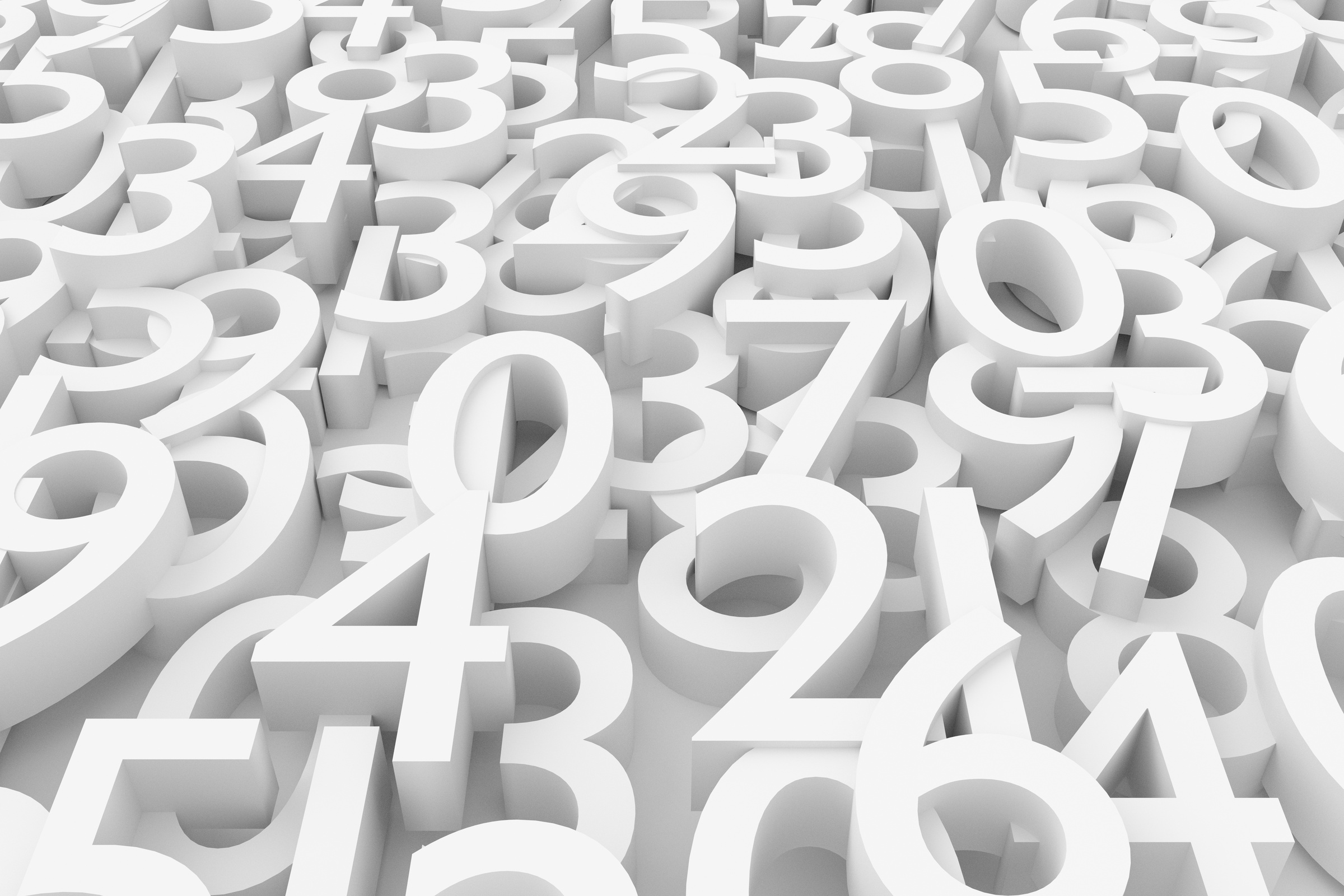 Numeric Background. 3D Rendering.